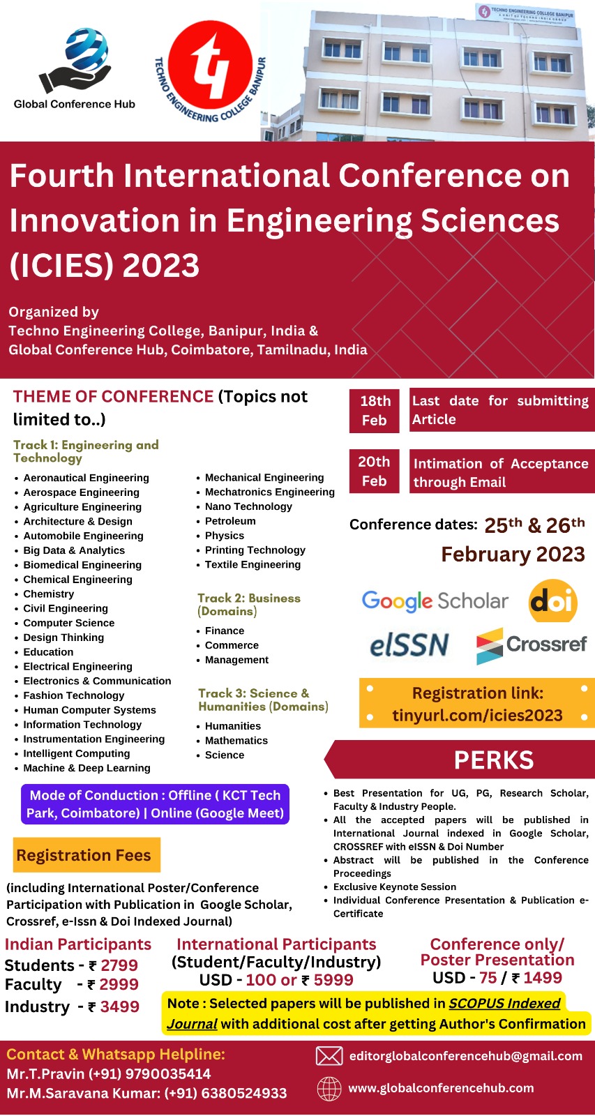 Fourth International Conference on Innovation in Engineering Sciences ICIES 2023